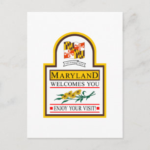 Carte Postale SIGNE ROUTIÈRE - USA Bienvenue au Maryland