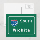 Carte Postale SIGNE ROUTIÈRE Wichita, KS (Devant / Derrière)
