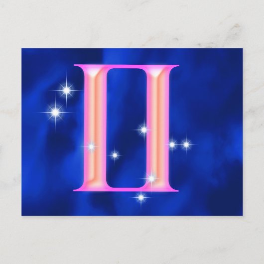 Carte Postale Signe zodiaque Gemini (Devant)