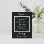 Carte Postale SIGNE Zodiaque Gemini Citation amusante en Pots Bl (Debout devant)