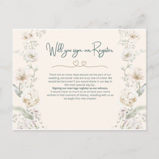 Carte Postale Signerez-vous notre registre - Proposition (Devant)