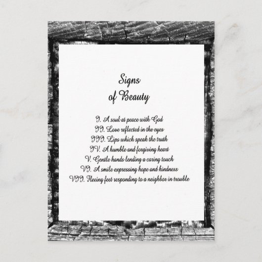 Carte Postale Signes de beauté (Devant)