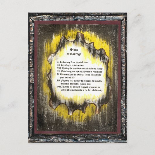 Carte Postale Signes de courage (Devant)