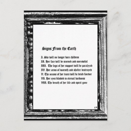 Carte Postale Signes De La Terre (Devant)