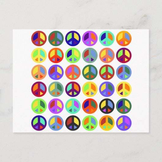 Carte Postale Signes de paix colorés (Devant)