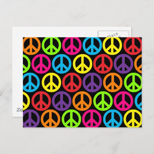 Carte Postale Signes de paix multiples (Devant / Derrière)