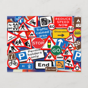 Carte Postale Signes routiers