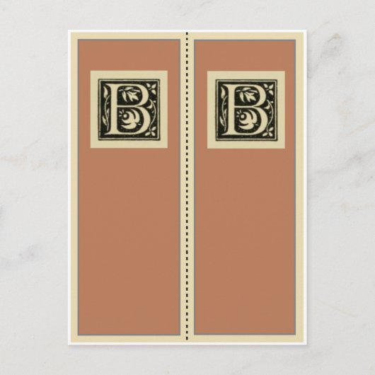 Carte Postale Signet Monogramme Vintage B (Devant)