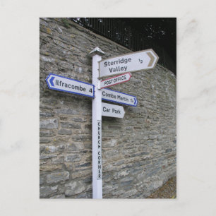 Carte Postale Signpost à Berrynarbor, North Devon, Royaume-Uni