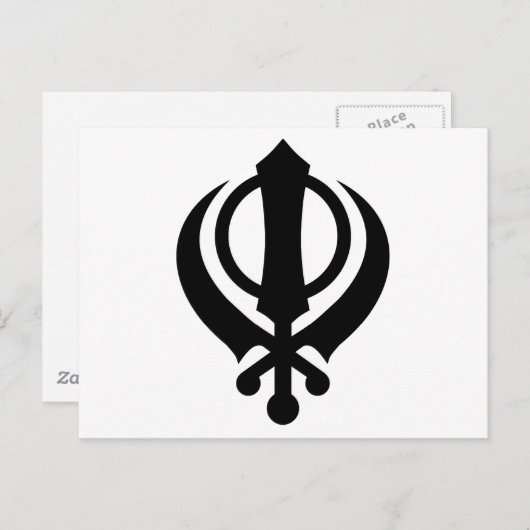 Carte Postale Sikh Khanda Black (Devant / Derrière)