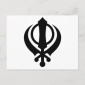 Carte Postale Sikh Khanda Black (Devant)