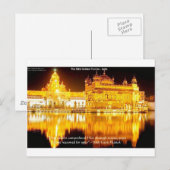 Carte Postale Sikh Temple D'Or En Inde Cadeaux & Tee - shirts (Devant / Derrière)
