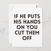 Carte Postale S'il met ses mains sur vous les couper (Devant / Derrière)