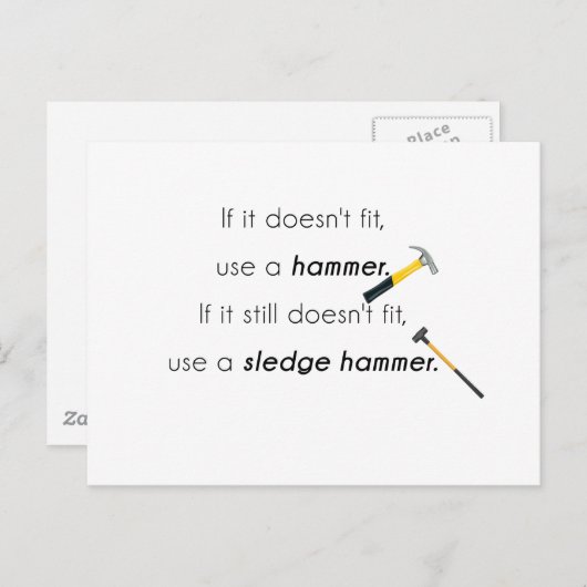 Carte Postale S'il ne convient pas, (Devant / Derrière)