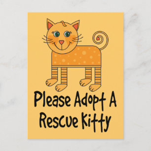 Carte Postale S'Il Vous Plaît Adopter Un Cadeau De Chat Kitty Se