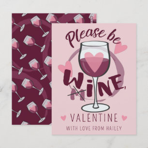 Carte Postale S'il vous plaît être mon vin Valentine Funny texte