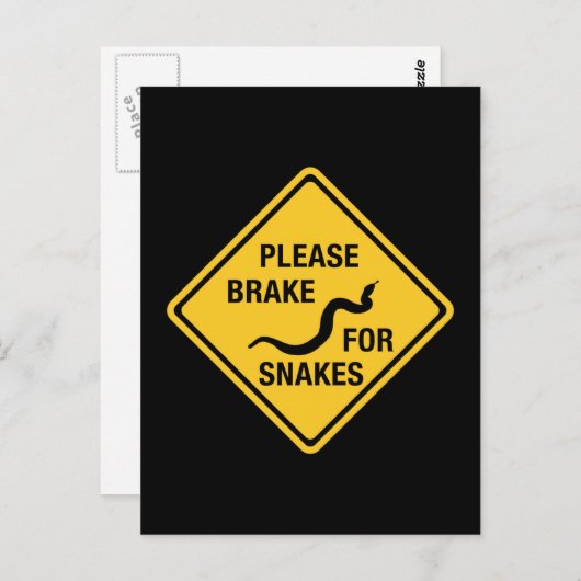 Carte Postale S'Il Vous Plaît Freiner Pour Les Serpents, Signal  (Devant / Derrière)
