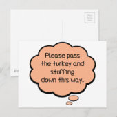 Carte Postale S'il vous plaît passez la Turquie et la farce (Devant / Derrière)