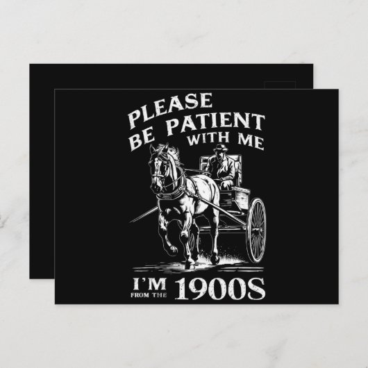 Carte Postale S'il vous plaît soyez patient avec moi Je suis Vin (Devant / Derrière)