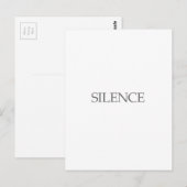 CARTE POSTALE SILENCE (Devant / Derrière)