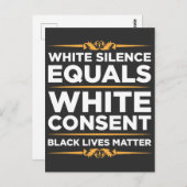 Carte Postale Silence blanc égal Consentement blanc Fierté noire (Devant / Derrière)