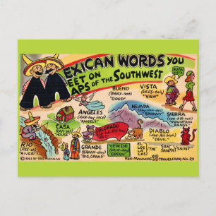 Carte postale Silencieuse de mots mexicains