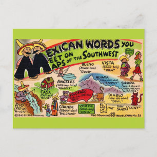 Carte postale Silencieuse de mots mexicains