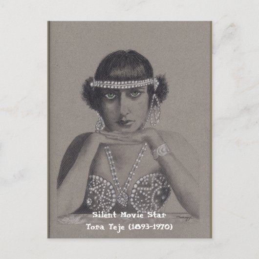 Carte postale Silent Movie Star Orig Art (Devant)