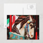 Carte postale Silent Steed Carousel Horse Photo (Devant / Derrière)