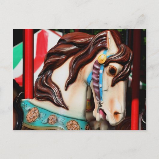 Carte postale Silent Steed Carousel Horse Photo (Devant)