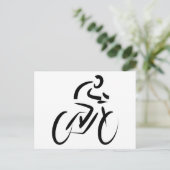 Carte Postale Silhouette à bicyclette stylisée (Debout devant)