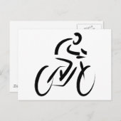 Carte Postale Silhouette à bicyclette stylisée (Devant / Derrière)