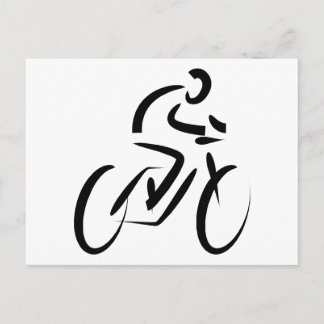 Carte Postale Silhouette à bicyclette stylisée