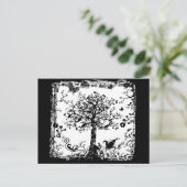 Carte Postale Silhouette à papillon noir et blanc (Debout devant)