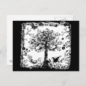 Carte Postale Silhouette à papillon noir et blanc (Devant / Derrière)