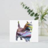 Carte Postale Silhouette Abstraite Caim terrier (Debout devant)