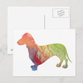 Carte Postale Silhouette Abstraite Dachshund (Devant / Derrière)