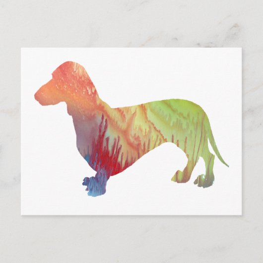 Carte Postale Silhouette Abstraite Dachshund (Devant)