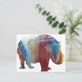 Carte Postale Silhouette Abstraite Hippopotame (Debout devant)
