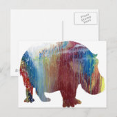 Carte Postale Silhouette Abstraite Hippopotame (Devant / Derrière)