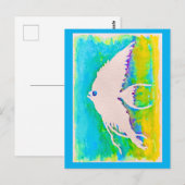 CARTE POSTALE SILHOUETTE ANGELFISH EN COULEUR D'EA (Devant / Derrière)