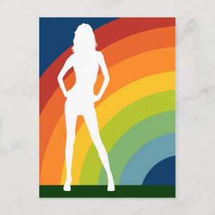 Carte Postale silhouette arc-en-ciel