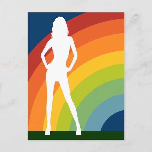 Carte Postale silhouette arc-en-ciel (Devant)