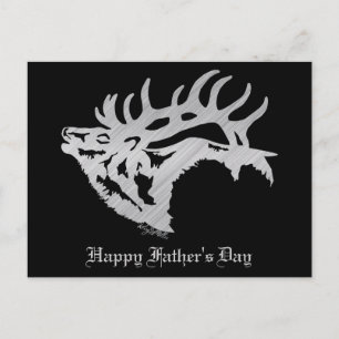 Carte Postale Silhouette Argent Bull Elk