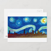 Carte Postale Silhouette Austin Skyline avec Starry Night (Devant / Derrière)