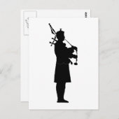 Carte Postale Silhouette Bagpiper (Devant / Derrière)