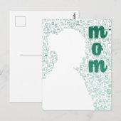 Carte Postale Silhouette blanche d'une maman (Devant / Derrière)