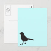 Carte Postale Silhouette blanche et noire de l'oiseau d'éplisse (Devant / Derrière)