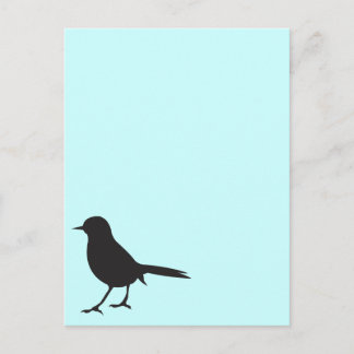 Carte Postale Silhouette blanche et noire de l'oiseau d'éplisse