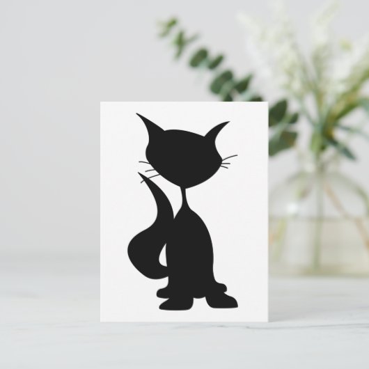 Carte postale Silhouette Chat (Debout devant)